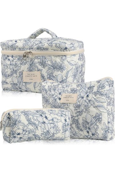 TRENZ Set of three soft cotton makeup bags - Z10