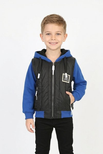 TARZIM SPOR GİYİM Boys' Three-Stripe Embroidered Hooded Zipper Sweatshirt wit...