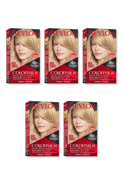 Revlon 5x PACHET ColorSilk Culoare Frumoasă, Blond, Blond Deschis nr. 81