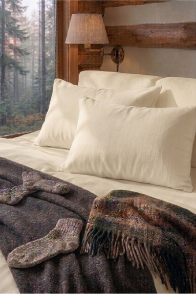 Vistoso %100 Pamuk 2'li Yastık Kılıfı 50x70 cm Krem