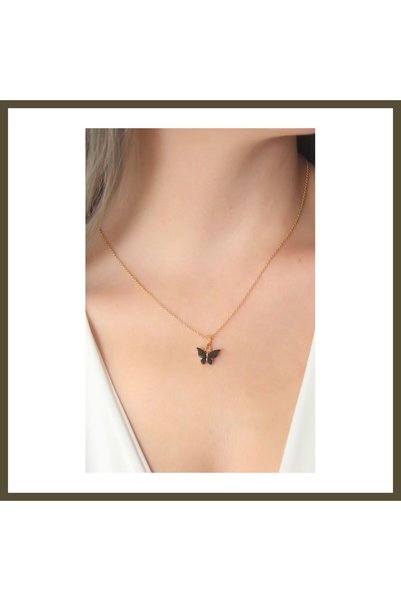 northcity n Gold and Black Butterfly-Shaped Women's Necklace BX