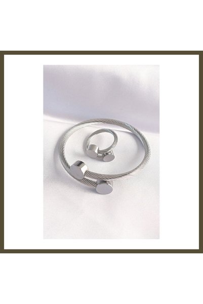 northcity n 316L Stainless Steel Silver-Colored Oval-Accent Twisted-Design Mo...