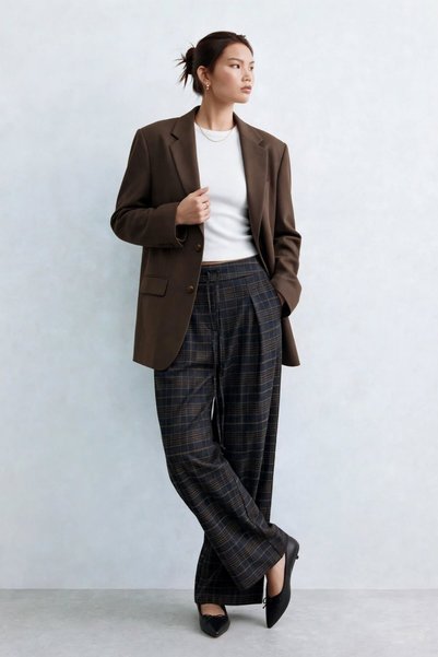 BARRELS AND OIL Women's Elastic-Waist Tie-Detail Pants - Navy Blue