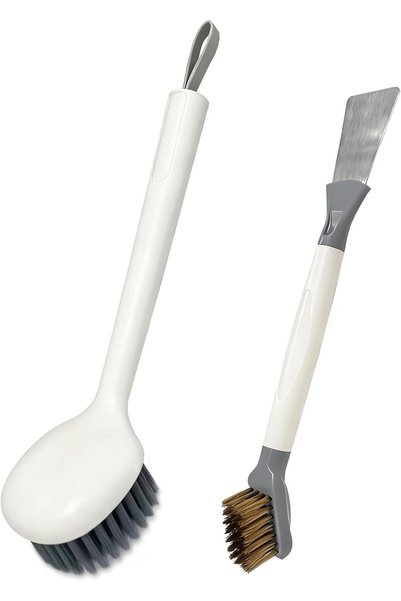 TERRIFI Dish Cleaning Brush Set, Kitchen Scrub Tool with Brass Scrubber and S...