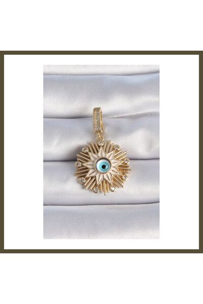 northcity n Gold-Colored Rice-Shaped Star Figurine with Beaded Evil Eye and F...