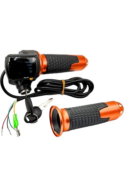 FUKUKAWA Electric Bike Throttle Accelerator with LCD Display & Key Lock Syste...