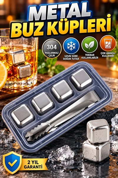 canrodi 304 Set za kocke leda od nerđajućeg čelika i hvataljka za led – Višen...
