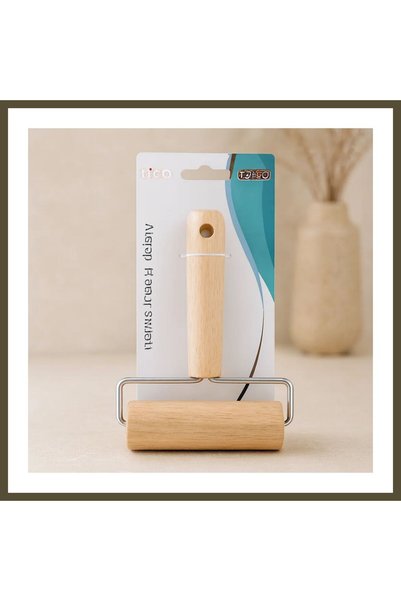 northcity n Metal Dough Roller with Strappy Wooden Handle BX