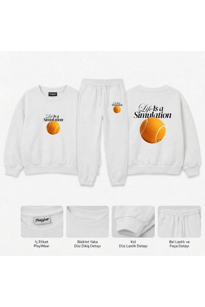playwear Hanorac de echipă pentru simulare de tenis, cu imprimeu, pentru fete...