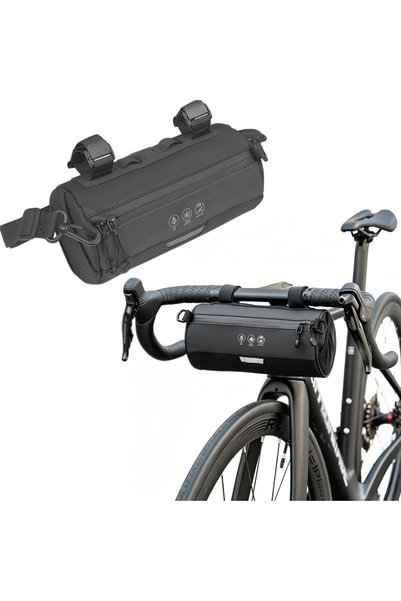 Goodern Bike Handlebar Bag,2L Professional Bicycle Handlebar Roll Bag with Re...
