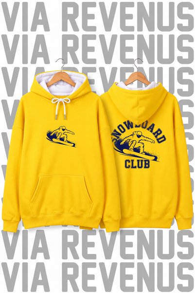 Vordevia Snowboard Club Printed Unisex Oversized Hoodie