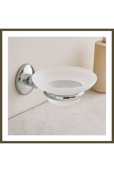 northcity n Bathroom Soap Dish - Plastic with Chrome Metal Holder BX