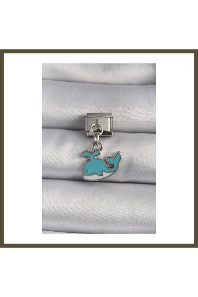 northcity n 316L Stainless Steel Silver-Colored Dangle Blue Whale Nomination ...