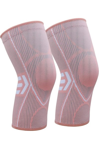 Bukela Knee Brace 2-Pack, Compression Sleeve with Double Anti-Slip Silicone, ...