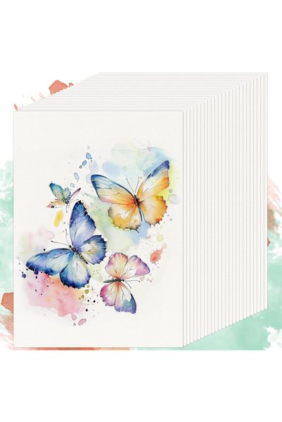 KASTWAVE 20 Sheets Watercolor Paper - 11.7 x 8.3 Inch Water Color Paper Suita...
