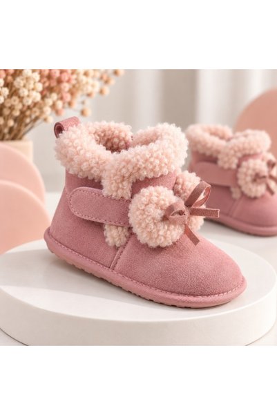 Superbaby Ροζ γούνινες μπότες για κορίτσια Superbebe Shop από οικολογικό δέρμ...