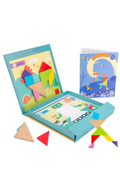 OEM Joc magnetic cu piese de carte - Tangram 12 scene educative