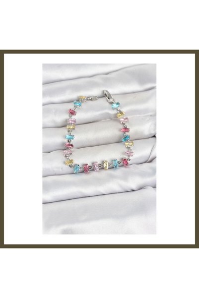 northcity n Crystal-Studded Baguette-Cut Multicolored Silver-Tone Gema Women'...