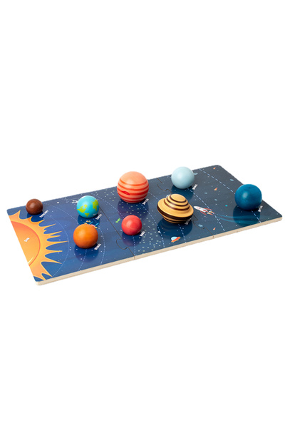 OEM Puzzle 3D Sistemul Solar din lemn - planete educative pentru copii 3 ani+