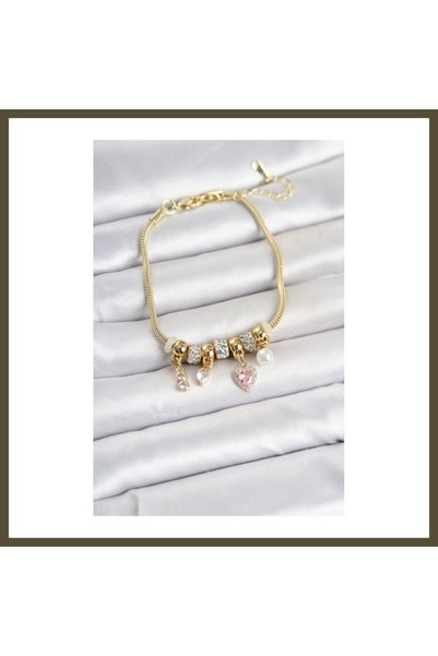 northcity n Gold-Toned Rice-Patterned Women's Charm Bracelet BX