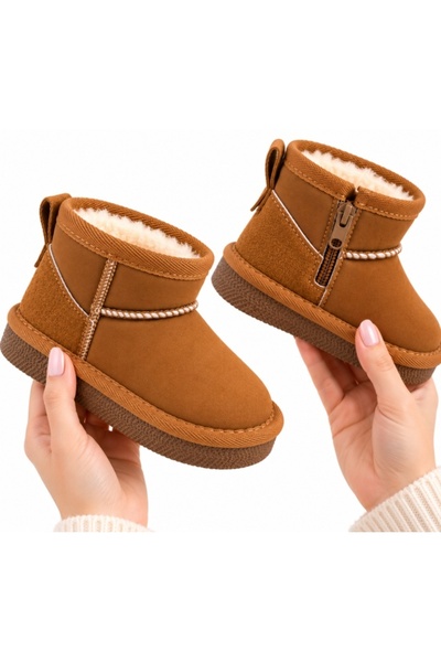 Superbaby Cizme imblanite pentru copii, Model Bella, maro