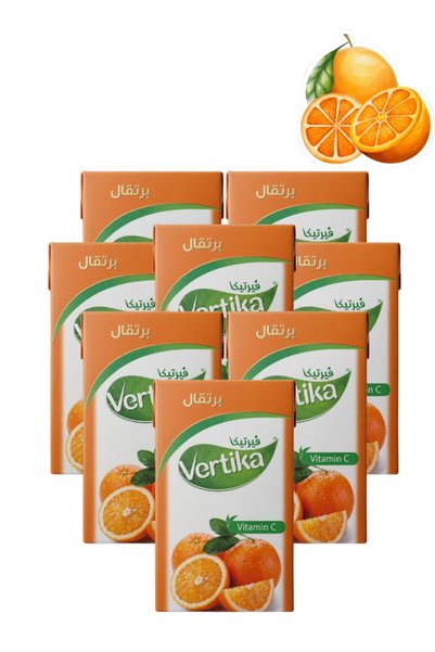 vertika 8 قطع من فيتامين سي باللون البرتقالي، 6 أظرف