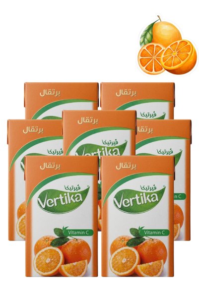 vertika 7 قطع من فيتامين سي باللون البرتقالي، 6 أظرف