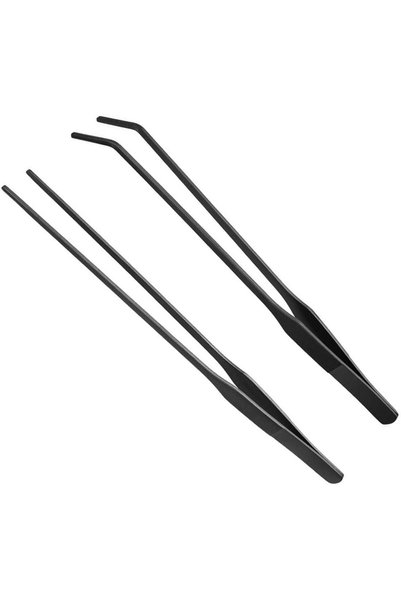 twenplus 2PCS Aquarium Tweezers Stainless Steel Straight and Curved Tweezers ...