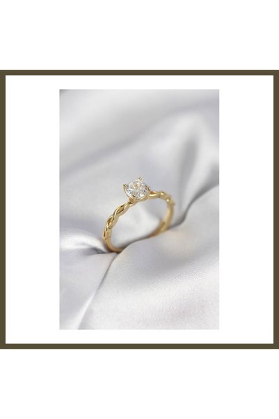northcity n Gold-Colored Coiled Chain Style, Single-Stone Style, Zircon-Set W...