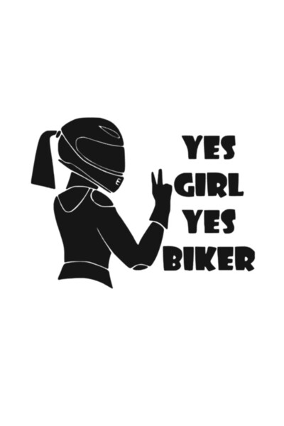 Oracal Yes Biker Girl Motorcycle Sticker, Oracal, UV Resistant Vinyl, Black, ...