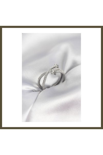 northcity n Silver-Colored Halley Model Women's Ring with Zircon Stones BX