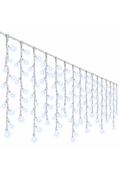 OEM Εγκατάσταση φωτιστικών κουρτίνας LED 20 μ., 500 LED ψυχρού λευκού, 4 σειρ...
