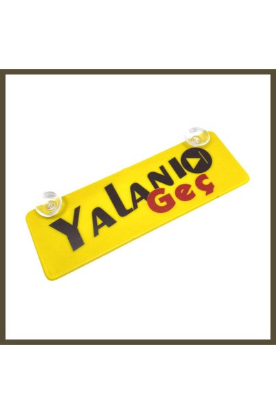 northcity n "Yalanı Geç" Inscription, Yellow Decorative Plate, Suction-Cup Gl...