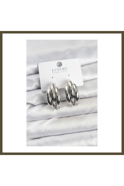 northcity n Silver-Colored Brass Half-Circle Women's Earrings BX