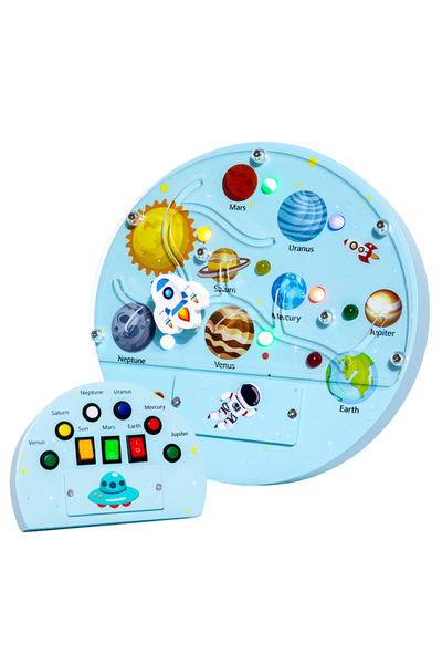 OEM Panou activitati Montessori cu comutator LED - tema spatiu