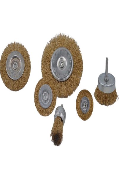 shopwave 6 &amp; Pin Wire Brush Set Rust Oil Dirt Paint Adhesive Remover (5047)