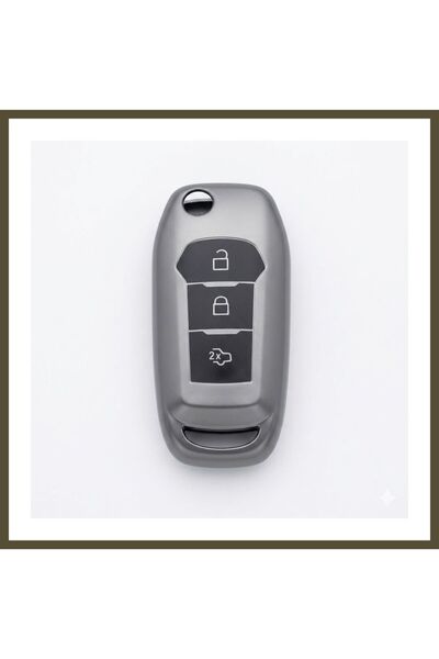 northcity n Ford Focus 4 Compatible Silicone Car Key Keychain Case, Gray BX