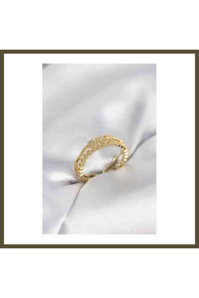 northcity n Gold-Colored Minimalist Star-Patterned Women's Ring BX