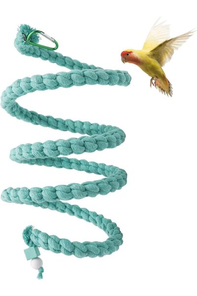 SYOSI 59-Inch Hanging Bird Rope Perch Stand, Cotton Parrot Swing Climbing Sta...