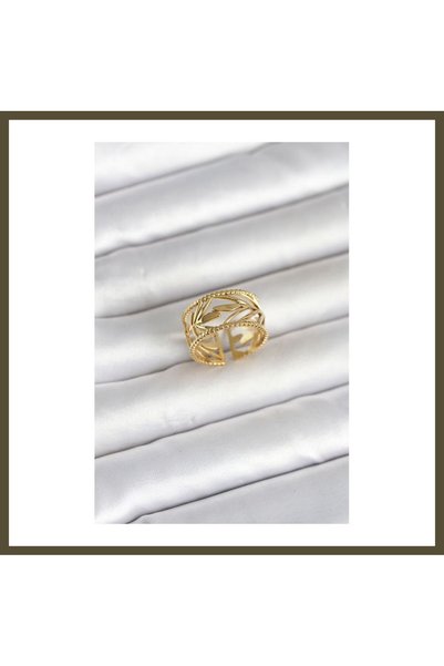 northcity n 316L Steel Gold-Colored Ear of Wheat-Style Women's Ring BX
