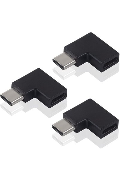 KASTWAVE 3-Pack Right Angle USB C Adapter, 10Gbps USB-C Extension Cable Male ...
