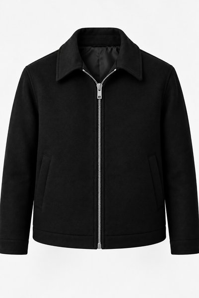 Montivo Men's Black New Season Regular-Fit Premium Imported Fabric Melton Jacket