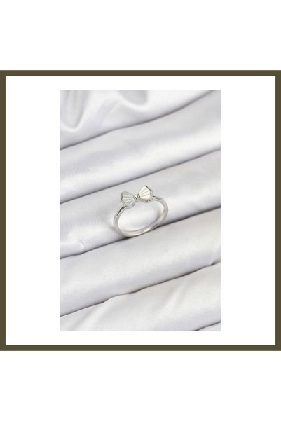 northcity n Silver-Toned Rice-Patterned Bow Detail Women's Ring BX