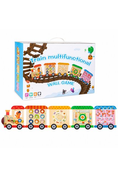OEM Panou educativ de perete în formă de tren – Activități cu litere, numere ...