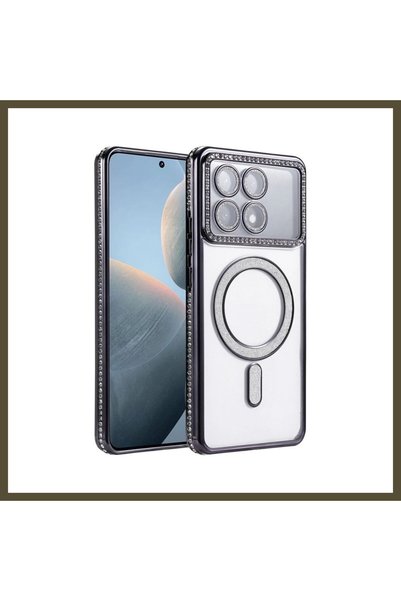 northcity n غطاء Joke المغناطيسي اللامع المتوافق مع هاتف Poco X6 Pro - أسود BX.