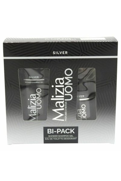 Malizia Set cadou, Malizia, Deo150, Gel de duș 250 ml Bărbați Argintiu