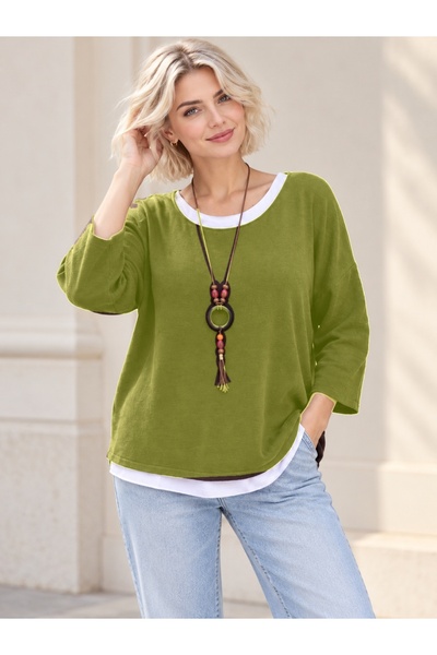 MARWARİ OTANTİK BUTİK Women's 3-Piece Set: Angora Sweater, Cotton Tank Top, a...
