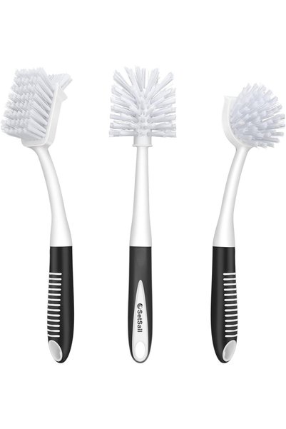 GENERAL SetSail Dish Brush Set of 4 with Bottle Brush, Dish Scrub Brush with ...