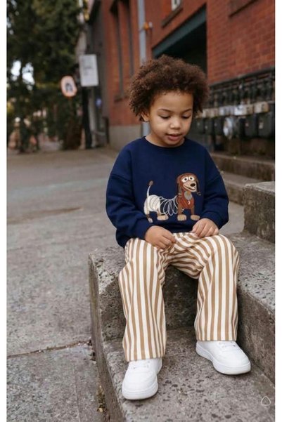 Patriko GIRLS' AND BOYS' 3-STRIPED SWEATSHIRT AND STRIPED PANTS SET, AGES 2–8