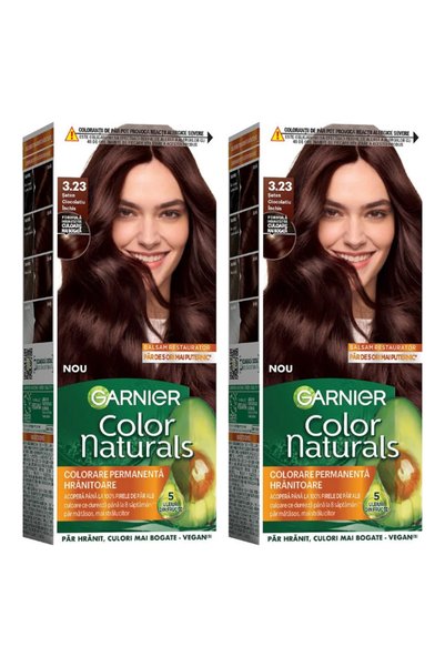 Garnier 2x ΣΥΣΚΕΥΑΣΙΑ Βαφή Μαλλιών Color Naturals 3.23 Σκούρο Καφέ Σοκολάτας ...